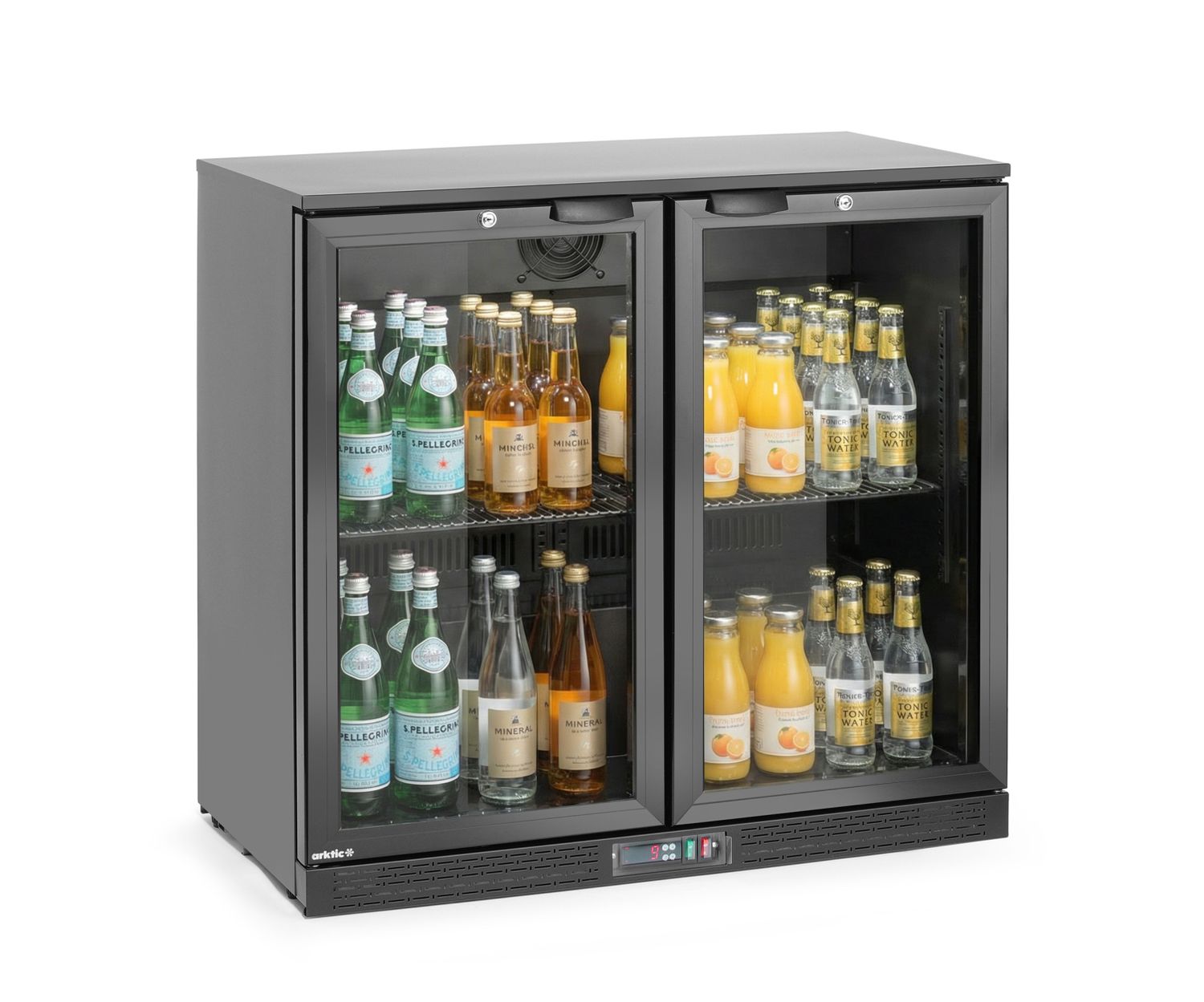 Barová chladnička dvojdverová, Arktic, 158L, Čierna, 220-240V/160W, 900x530x(H)870mm