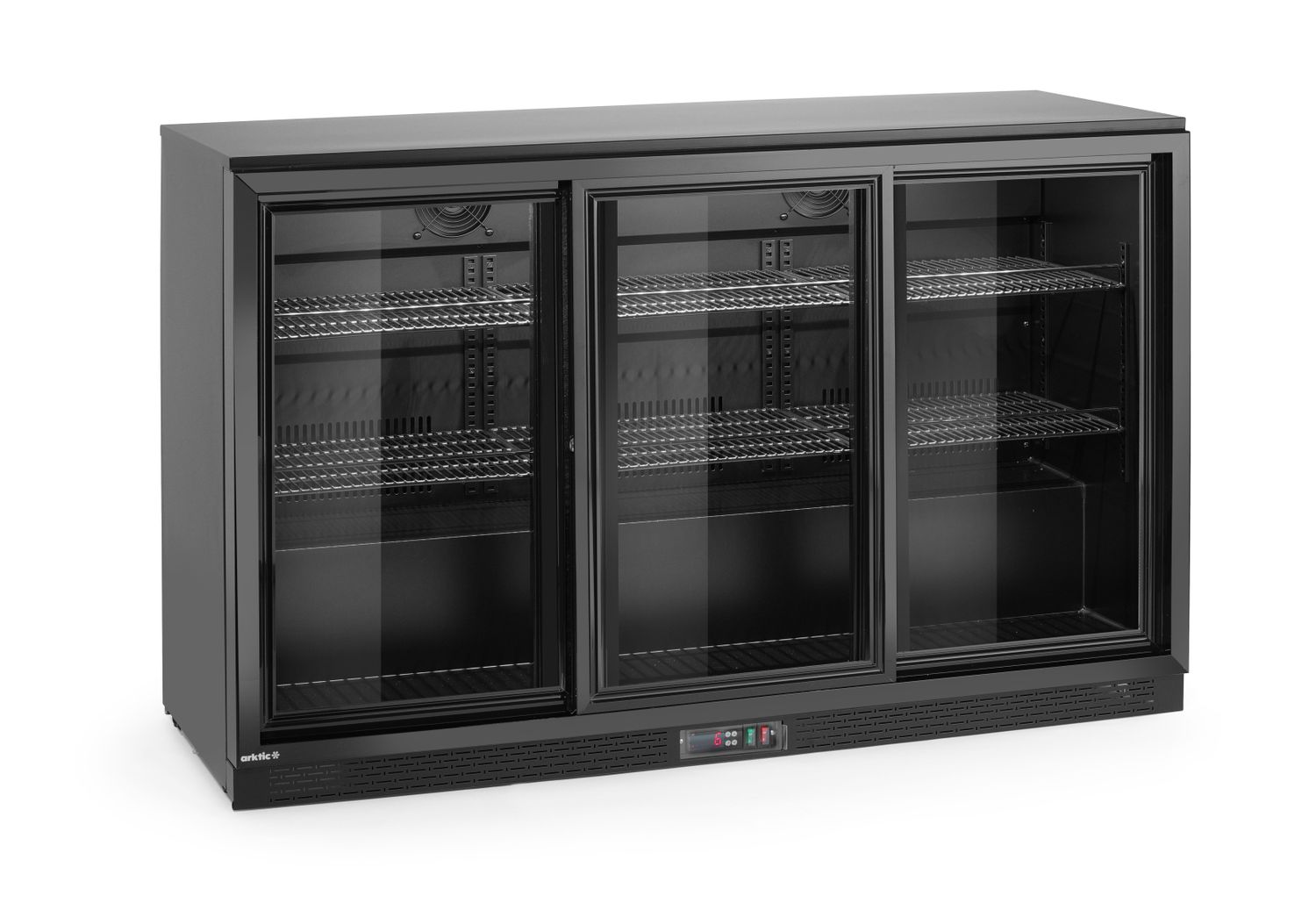 Barová chladnička s 3 posuvnými dverami, Arktic, 308L, Čierna, 220-240V/160W, 1350x520x(H)865mm