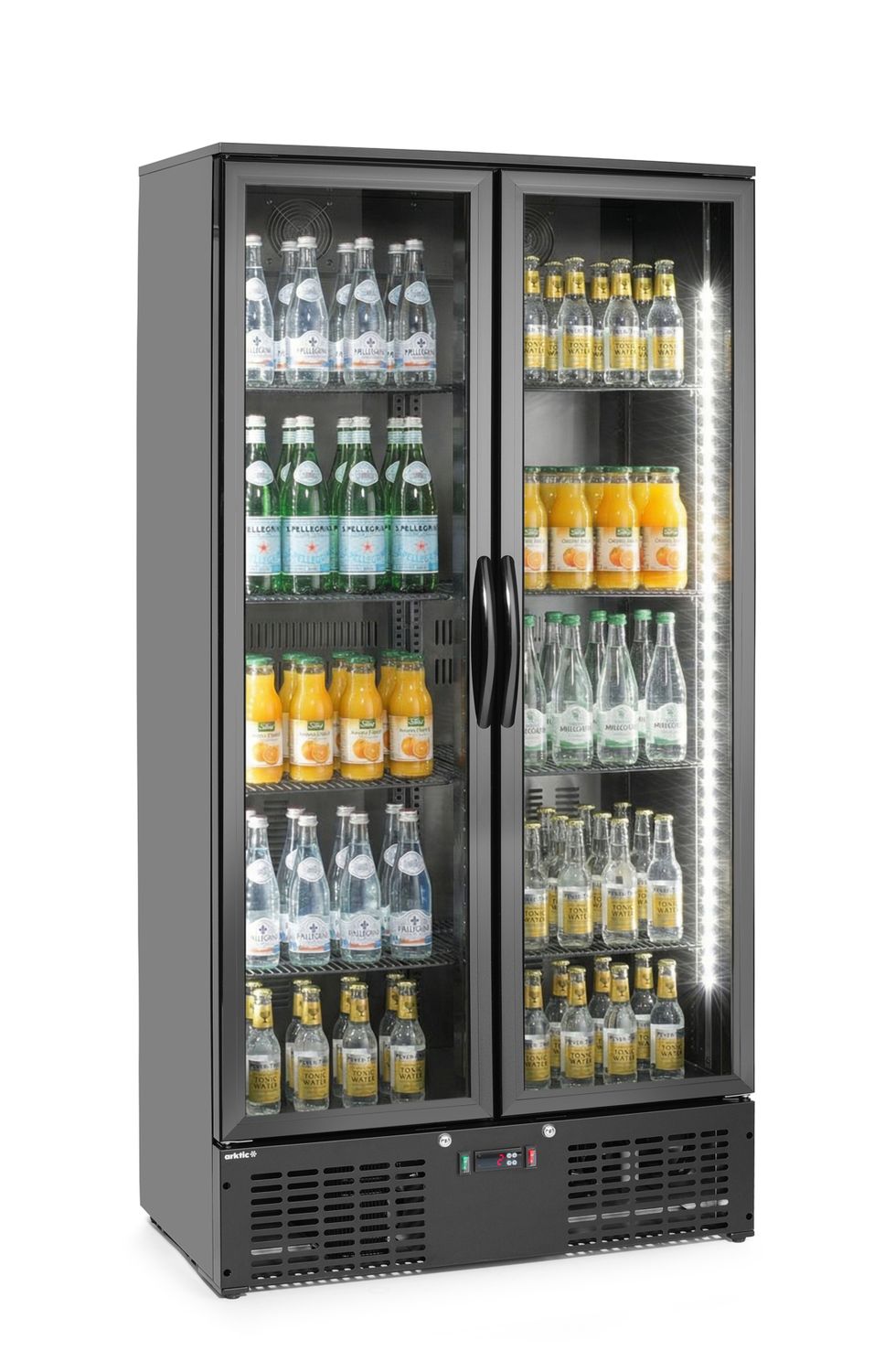 Barová chladnička dvojdverová, Arktic, 384L, Čierna, 220-240V/365W, 900x530x(H)1820mm