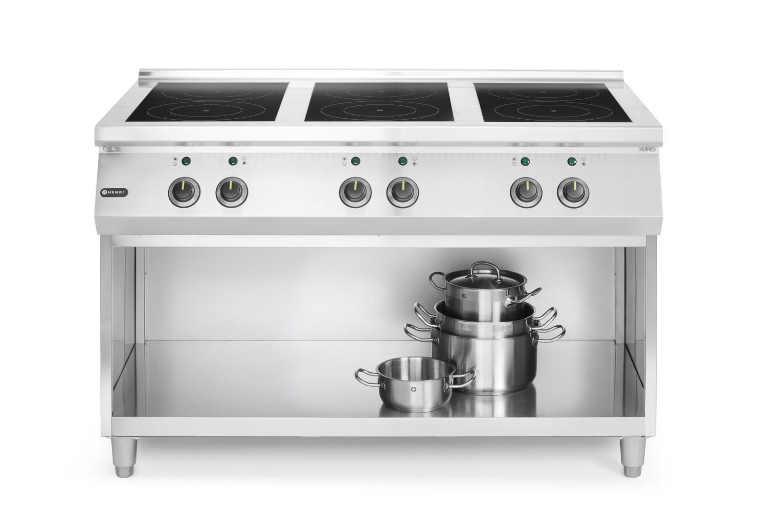 Indukčný sporák so 6 varnými zónami, HENDI, 400V/25500W, 1200x700x(H)890mm