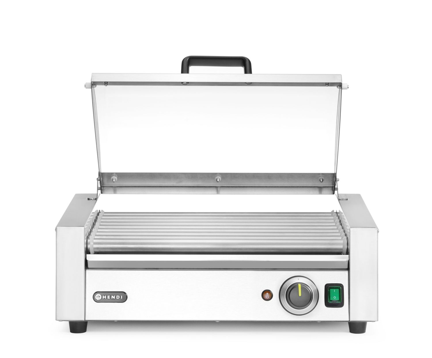 Gril na párky a klobásy, 1-zónový s energeticky úsporným krytom, HENDI, 230V/790W, 566x450x(H)259mm