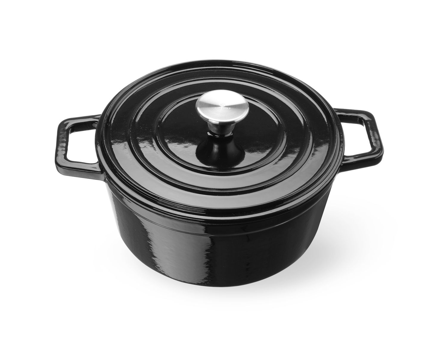 Liatinový smaltovaný kastról, HENDI, 3,7L, Čierna, 317x240x(H)105mm