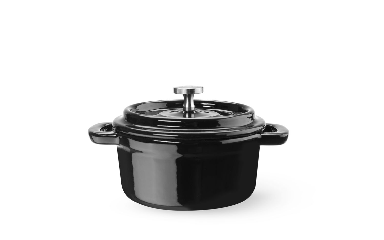 Liatinový smaltovaný kastról, HENDI, 0,27L, Čierna, 130x100x(H)48mm