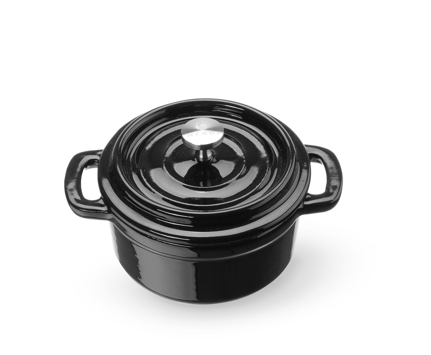 Liatinový smaltovaný kastról, HENDI, 0,27L, Čierna, 130x100x(H)48mm