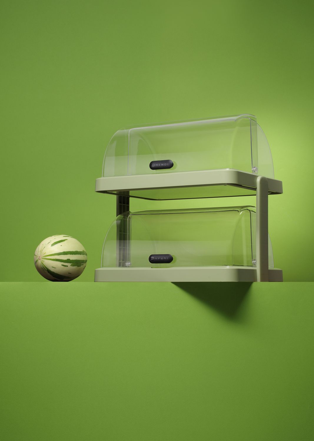 Dvojitá chladiaca roll-top vitrína Duo, UNIQ, HENDI, designed by Robert Bronwasser, Zelená, 480x355x(H)480mm
