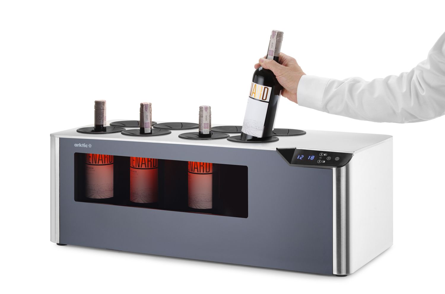 Pultová chladnička na víno dvojzónová, Cellar, Arktic, Čierna, 220-240V/60W, 800x350x(H)293mm