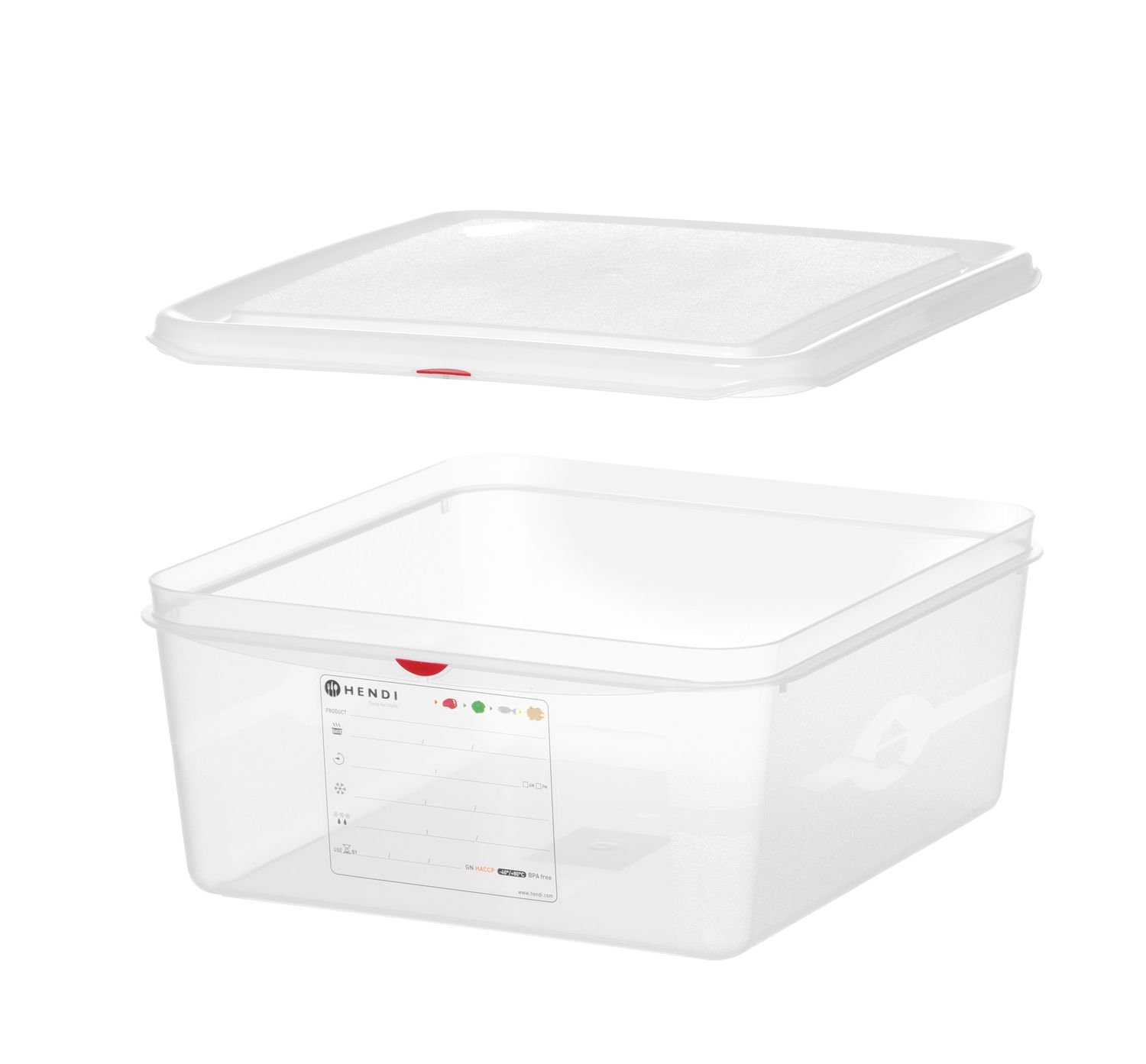 Nádoba GN 2/3 z polypropylénu, HENDI, GN 2/3, 13,5L, Priehľadná, 354x325x(H)150mm