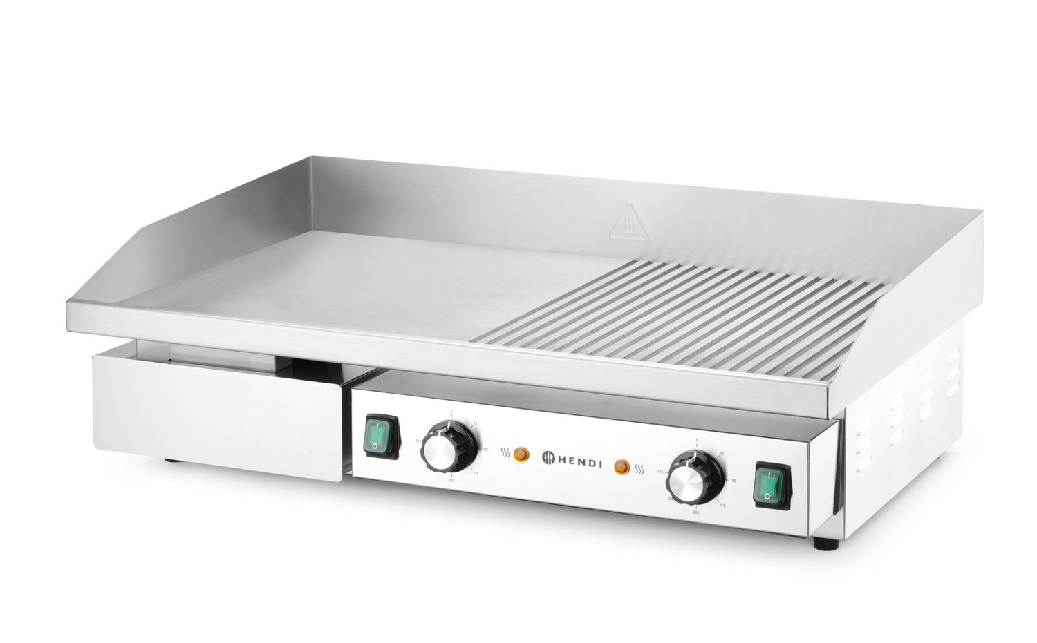 Grilovacia platňa, doska 1/2 hladká a 1/2 ryhovaná, HENDI, Budget Line, 400V/4400W, 720x460x(H)241mm