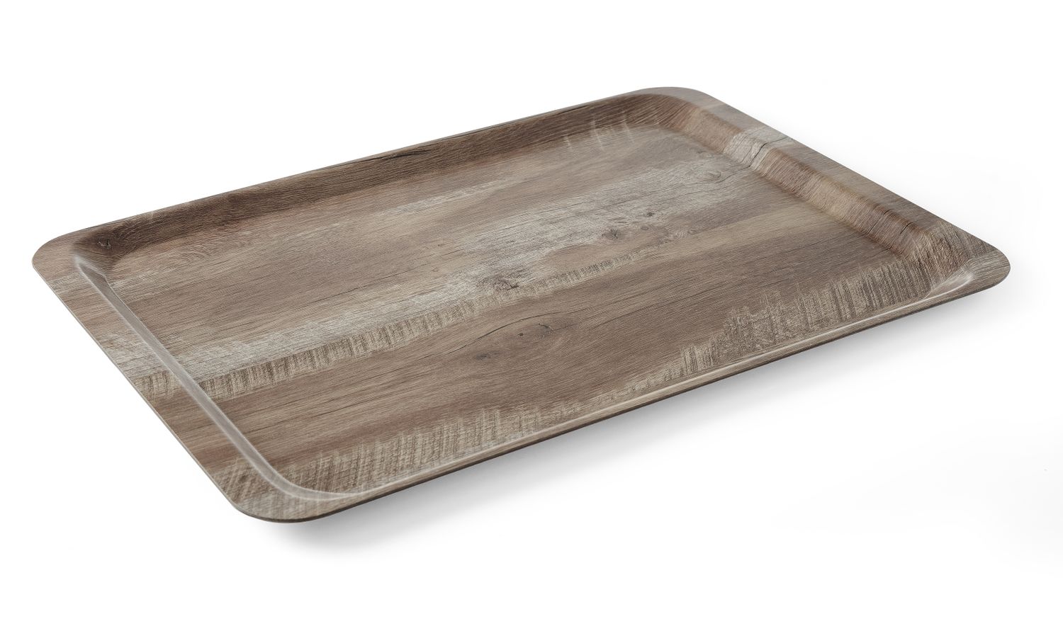 Servírovací podnos s laminátom z melamínu, so vzorom dreva, AmerBox, Tmavá dubová, 370x530mm