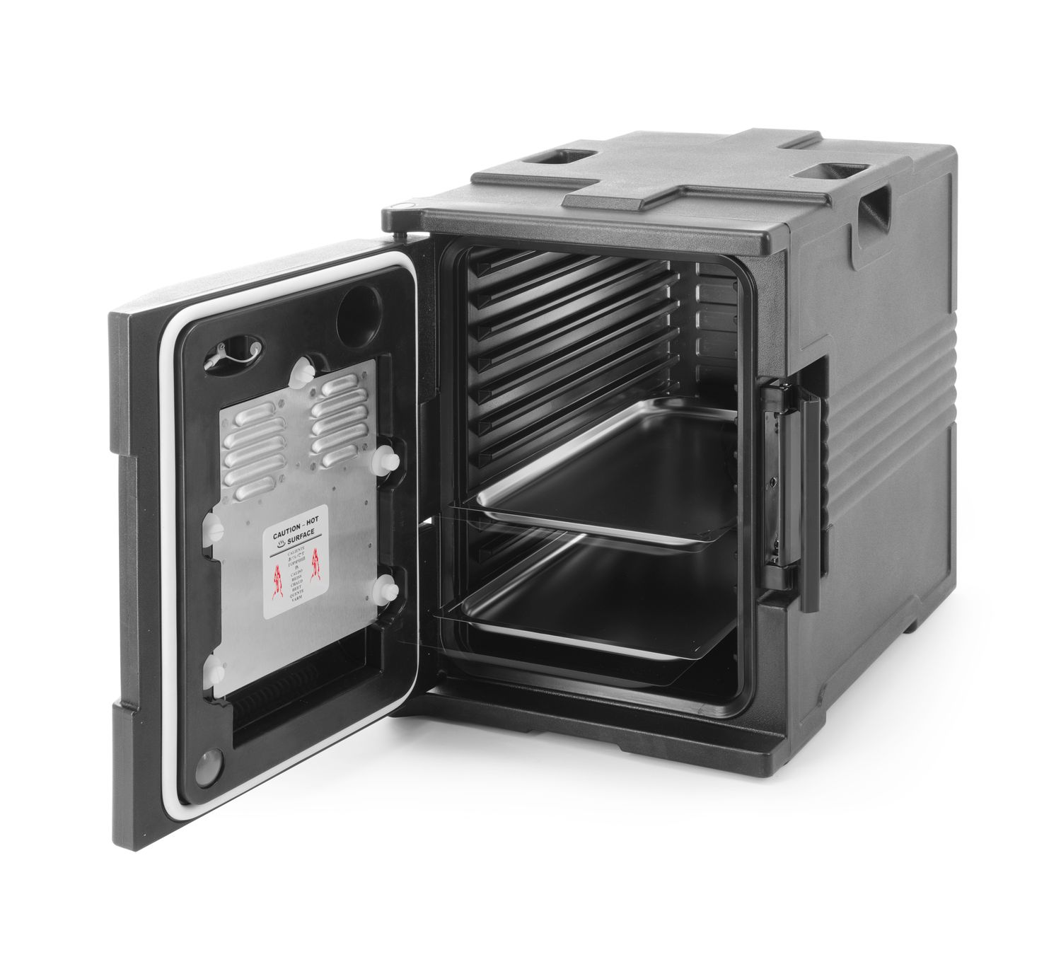 Termoizolačný kontajner s funkciou vyhrievania – catering, AmerBox, GN 1/1, 220-240 V/200 W, 477 × 680 × 620 mm | 707692