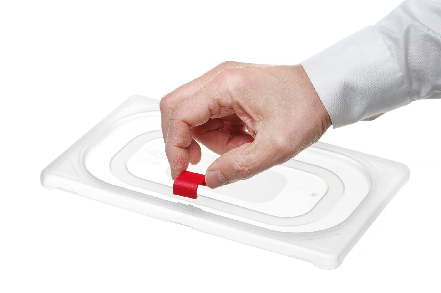Farebné spony na veko GN HACCP, červené, 12 ks – HENDI 880661