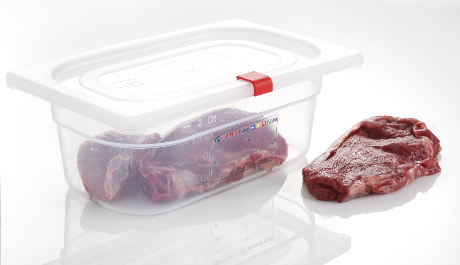 Farebné spony na veko GN HACCP, červené, 12 ks – HENDI 880661
