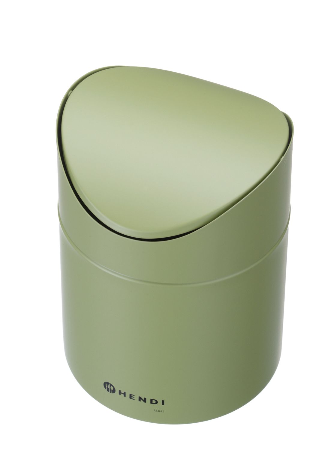 Stolný kôš na odpadky s pohyblivým krytom, HENDI, 1,2L, Zelená, ⌀120x(H)165mm