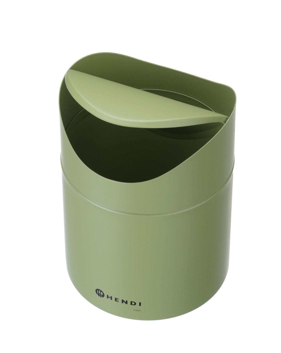 Stolný kôš na odpadky s pohyblivým krytom, HENDI, 1,2L, Zelená, ⌀120x(H)165mm