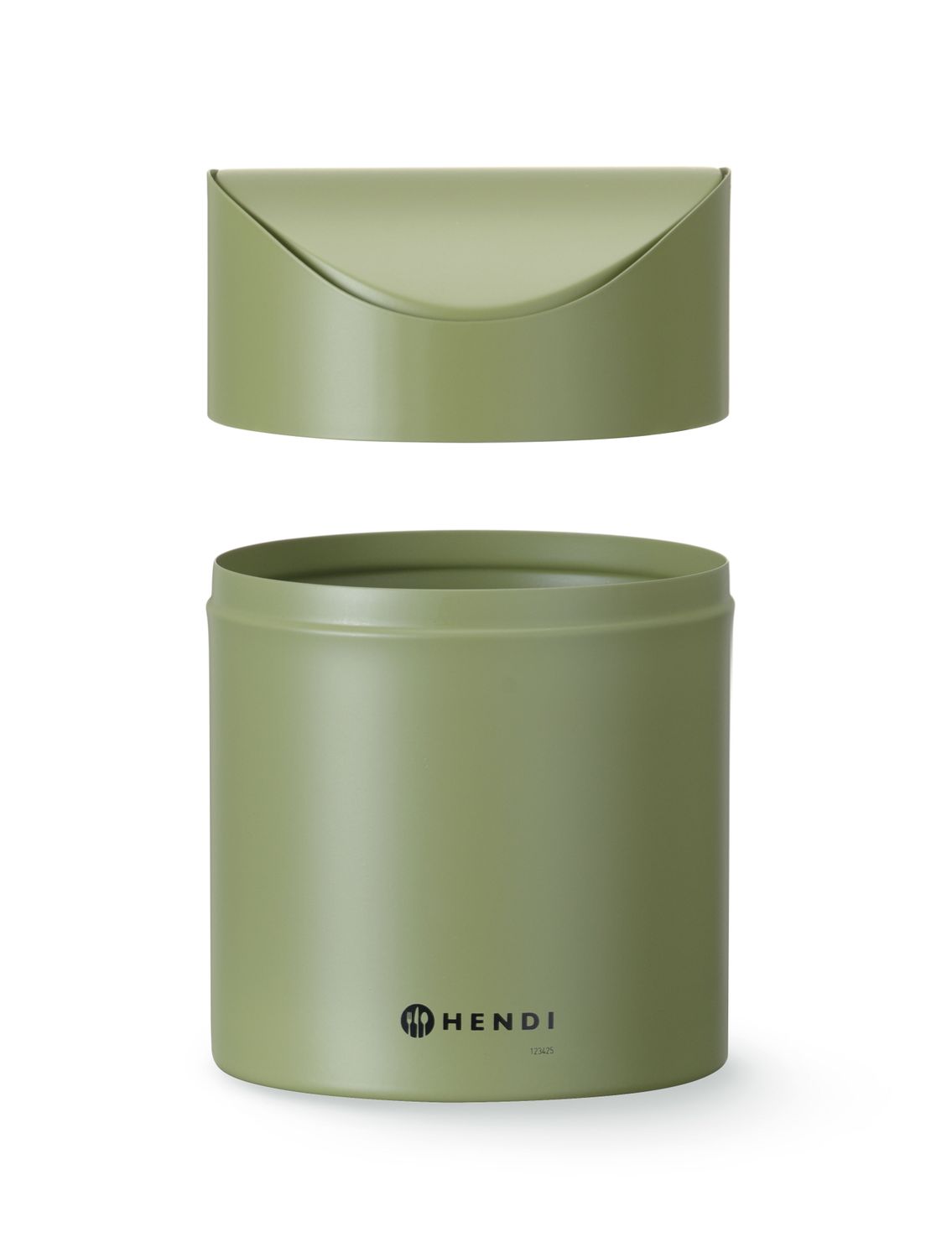 Stolný kôš na odpadky s pohyblivým krytom, HENDI, 1,2L, Zelená, ⌀120x(H)165mm
