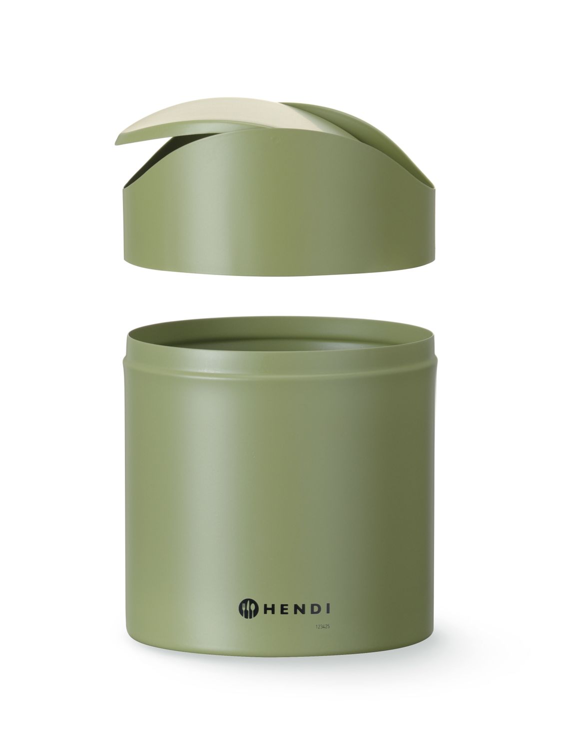Stolný kôš na odpadky s pohyblivým krytom, HENDI, 1,2L, Zelená, ⌀120x(H)165mm
