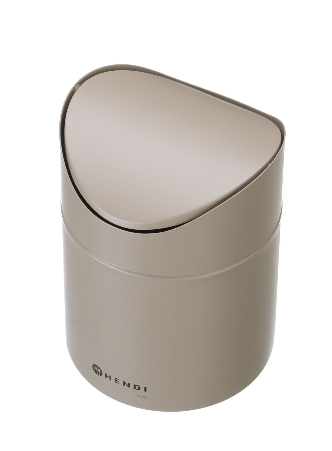 Stolný kôš na odpadky s pohyblivým krytom, HENDI, 1,2L, Béžová, ⌀120x(H)165mm