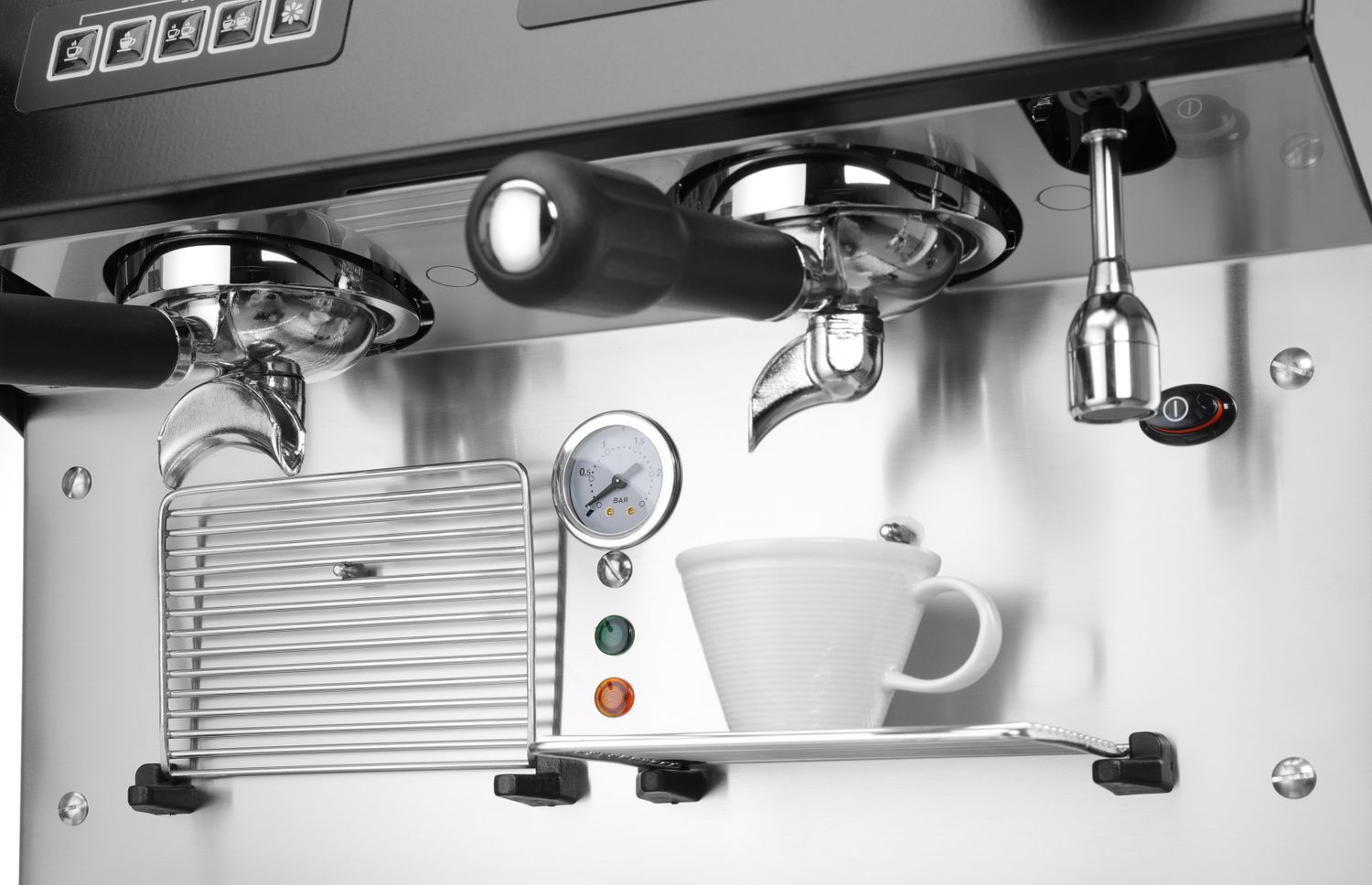 Kávovar JULIA Compact, 2 pákový, automatický, čierny, HENDI, Čierna, 230V/2700W, 475x563x(H)530mm