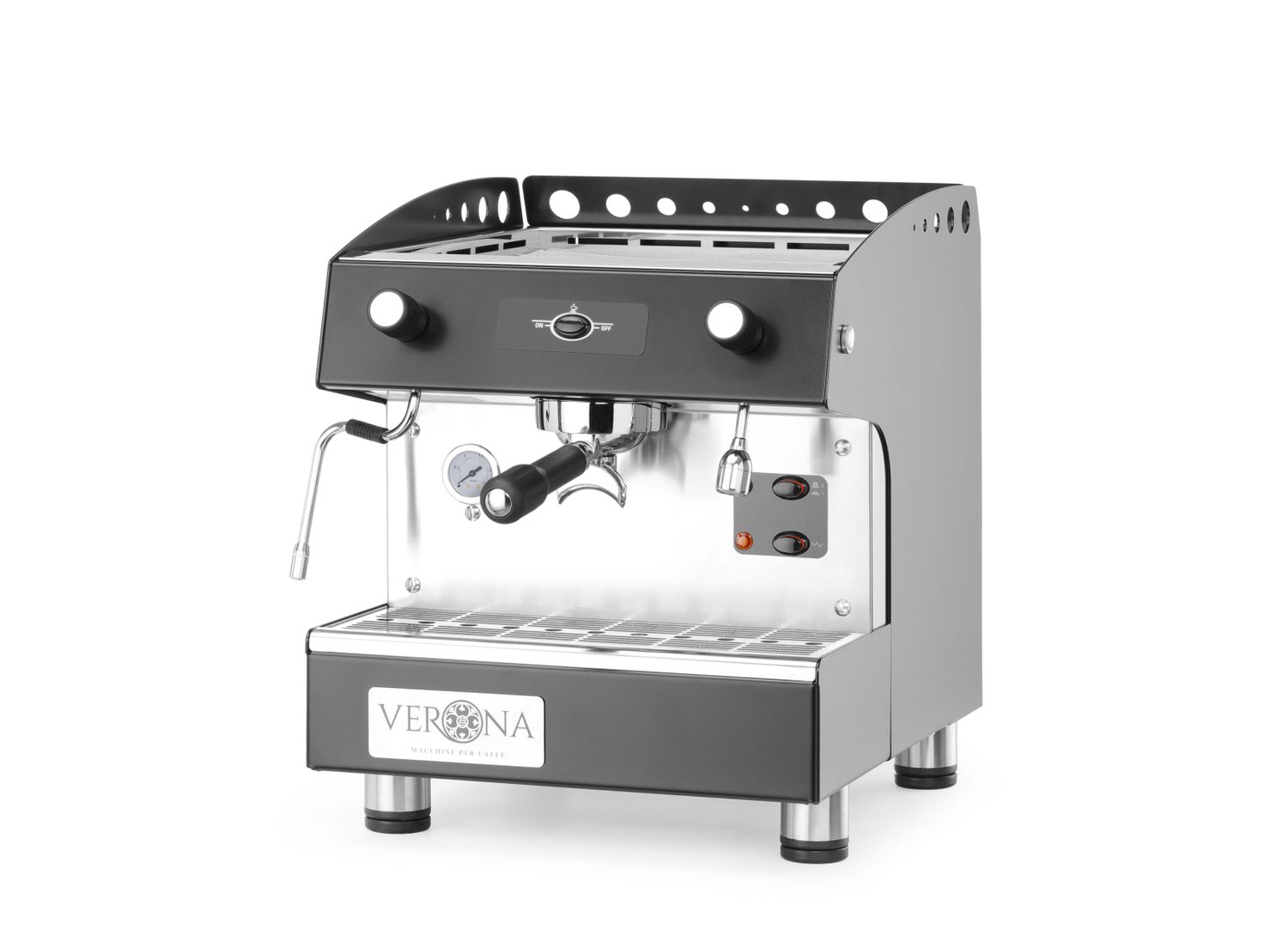 Kávovar ROMEO easy, 1-pákový, poloautomat, čierny, HENDI, 230V/1800W, 375x530x(H)485mm