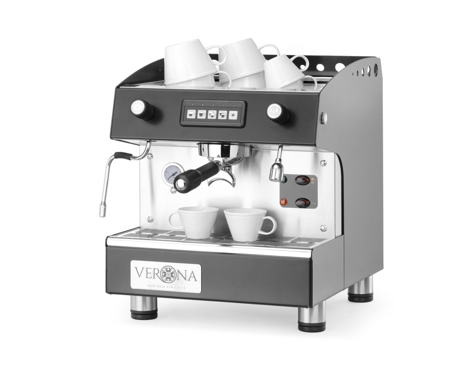 Kávovar ROMEO, 1 pákový - automatický, čierny, HENDI, Kávovar VERONA ROMEO, 1-pákový, automatický, 230V/1800W, 375x530x(H)485mm