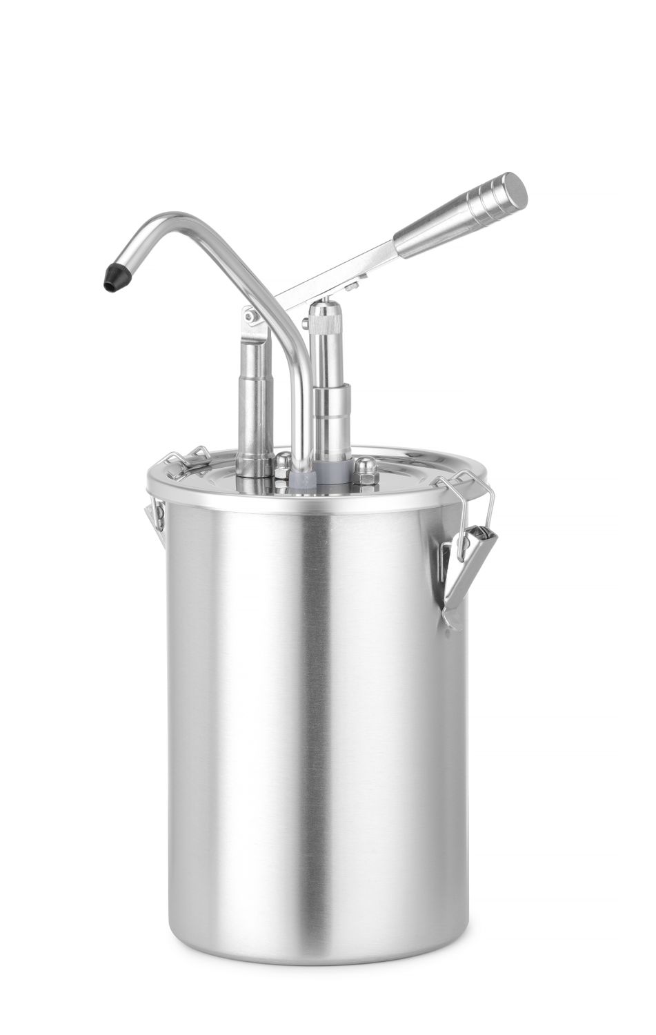 Nádoba na omáčku z nehrdzavejúcej ocele s dávkovačom, HENDI, 4,5 l, Ø180 × 420 mm | 558102