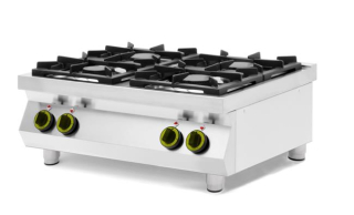 Plynový varič so 4 horákmi kuchynská linka - doska stola, HENDI, Kitchen Line, 19kW, 800x700x(H)310mm