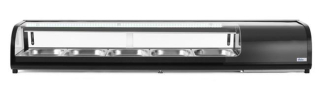 Chladiaca vitrína na sushi, Arktic, Kapacita: 5x GN 1/2 (H)40 mm (vrátane nádob)., Čierna, 220-240V/190W, 1800x420x(H)265mm