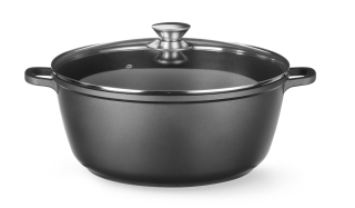 Kastról s nepriľnavým povrchom, HENDI, 7 l, Čierna, 367 × 290 × 122 mm | 611029