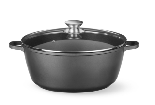 Kastról s nepriľnavým povrchom, HENDI, 7,5 l, Čierna, 387 × 310 × 130 mm | 611036