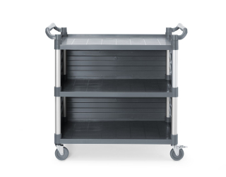 3-obalový polypropylénový servisný vozík, veľký, AmerBox, Obsahuje bočné panely poličky, 1010x500x(H)960mm