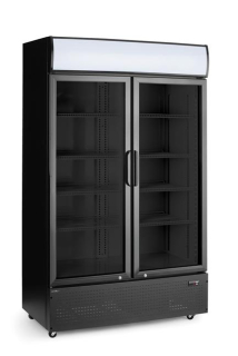 Barová chladnička s podsvieteným panelom, dvojdverová, Arktic, 512L, Čierna, 220-240V/510W, 1120x585x(H)1900mm