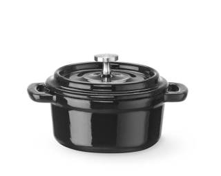 Liatinový smaltovaný kastról, HENDI, 0,27L, Čierna, 130x100x(H)48mm