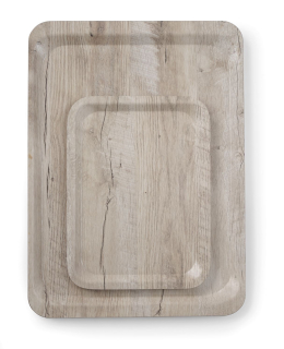 Servírovací podnos s laminátom z melamínu, so vzorom dreva, AmerBox, Svetlá dubová, 240x340mm