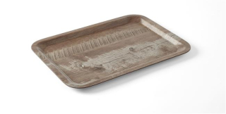 Servírovací podnos s laminátom z melamínu, so vzorom dreva, AmerBox, Tmavá dubová, 240x340mm
