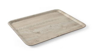 Servírovací podnos s laminátom z melamínu, so vzorom dreva, AmerBox, Svetlá dubová, 370x530mm