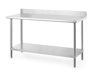 Pracovný stôl s protišmykovou lištou, HENDI, Budget Line, 1600x600x(H)950mm