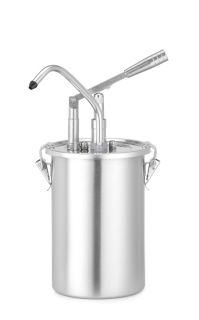 Nádoba na omáčku z nehrdzavejúcej ocele s dávkovačom, HENDI, 4,5 l, Ø180 × 420 mm | 558102