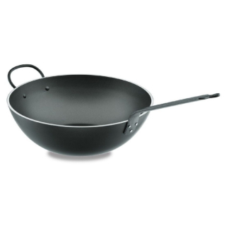 Panvica WOK 30 cm – modrá oceľ
