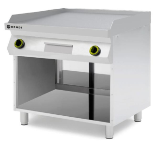 Grilovacia platňa, plynová, hladká, na skrinke z 3 strán uzavretej, 10kW, 800x700x(H)900mm