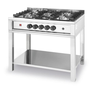 Plynový sporák – 5 horákov, otvorený rám, HENDI, Kitchen Line, 14,3kW, 900x640x(H)910mm