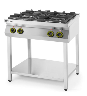 4-horákový plynový sporák Kitchen Line na otvorenom podstavci, HENDI, Kitchen Line, 19kW, 800x700x(H)900mm