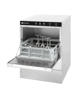 Umývačka riadu na sklo 40 x 40 – elektromechanické ovládanie, HENDI, s odtokovým čerpadlom, 230V/2800W, 470x510x(H)710mm