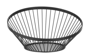 Košík na ovocie šikmý, okrúhly, čierny, HENDI, ⌀280x(H)130mm