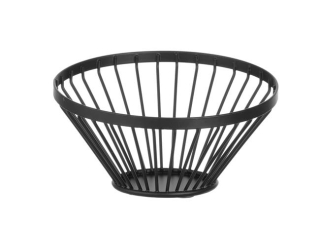 Košík na ovocie šikmý, okrúhly, čierny, HENDI, ⌀150x(H)80mm