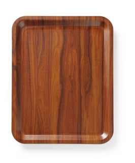 Servírovací podnos, obdĺžnikový, protišmykový, laminovaný, AmerBox, Mahagón, 460x360mm