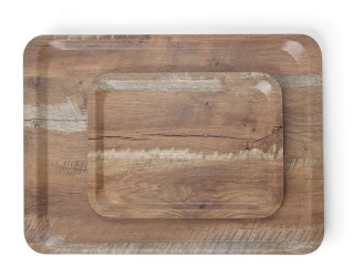 Servírovací podnos s laminátom z melamínu, so vzorom dreva, AmerBox, Dubová, 240x340mm