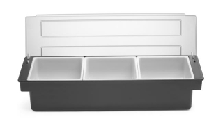 Box na prísady – 3 nádoby, BarUp, Čierna, 480x150x(H)100mm