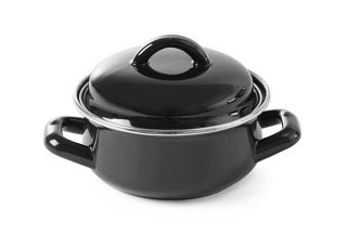 Hrniec na polievky a omáčky s pokrievkou, HENDI, 0,5L, Čierna, ⌀135x(H)105mm