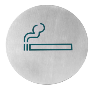 Informačná tabuľka na dvere, HENDI, pre fajčiarov - veľká, ⌀160mm