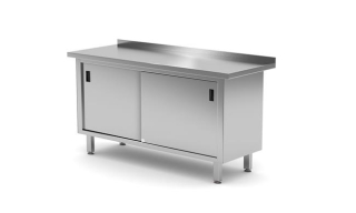 Skrinka stenového stola s posuvnými dverami – zváraná, HENDI, Profi Line, 1600x600x(H)850mm